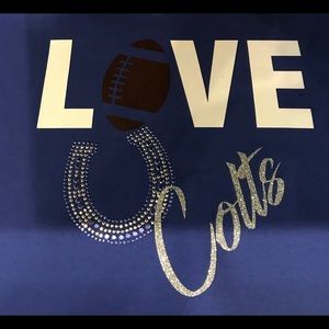 Love Colts bling and vinyl tees